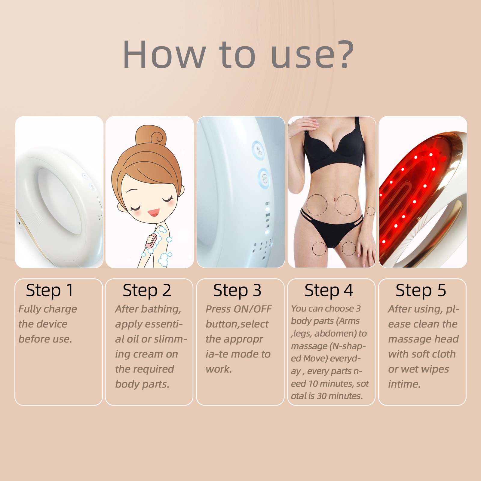  Fat Iron Body Fat Reduction & Skin tightening Iron Off Stubborn fat & Stretch Marks Device