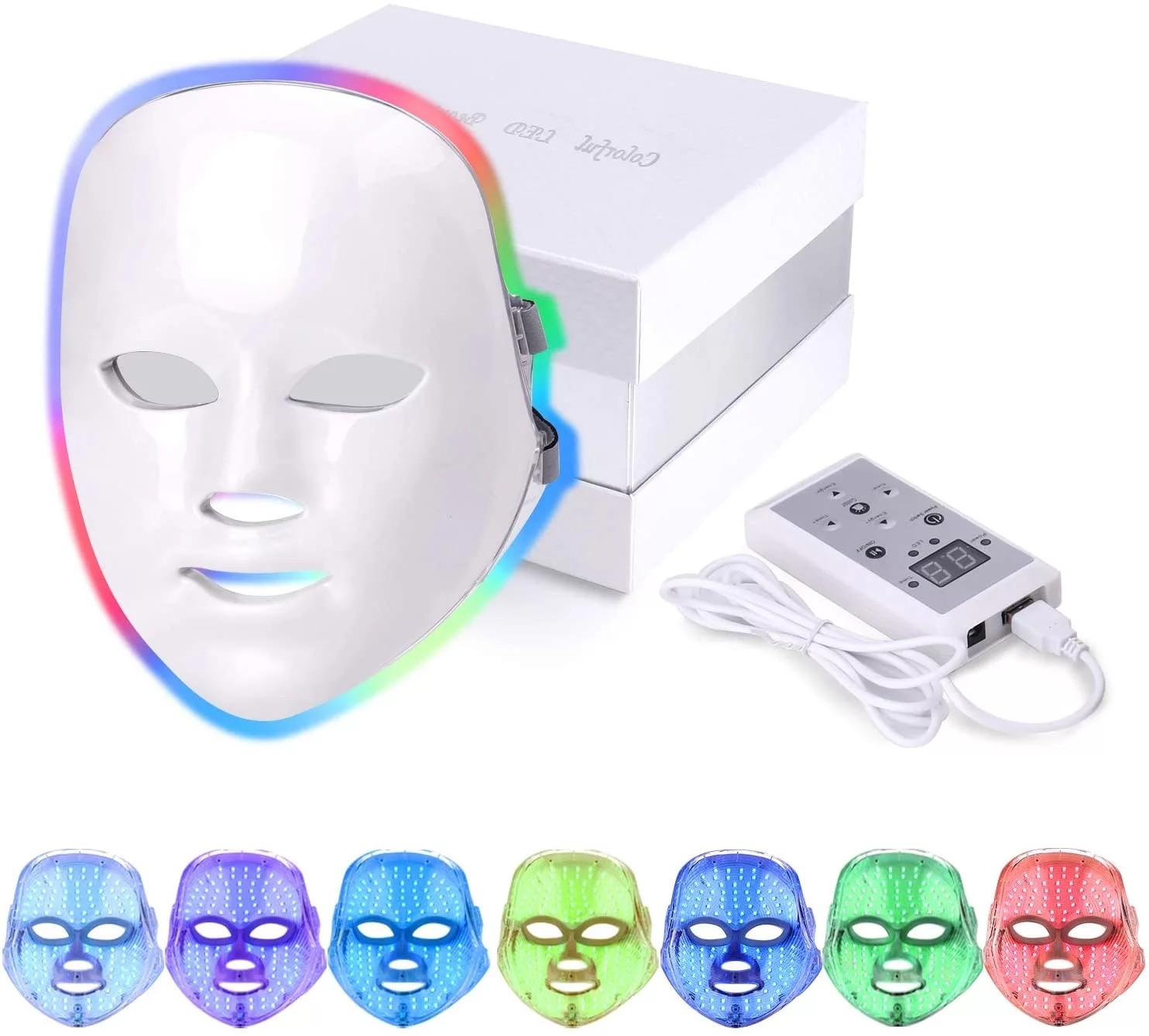 LED Therapy Face Mask 7 Colors Photon Facial Device 