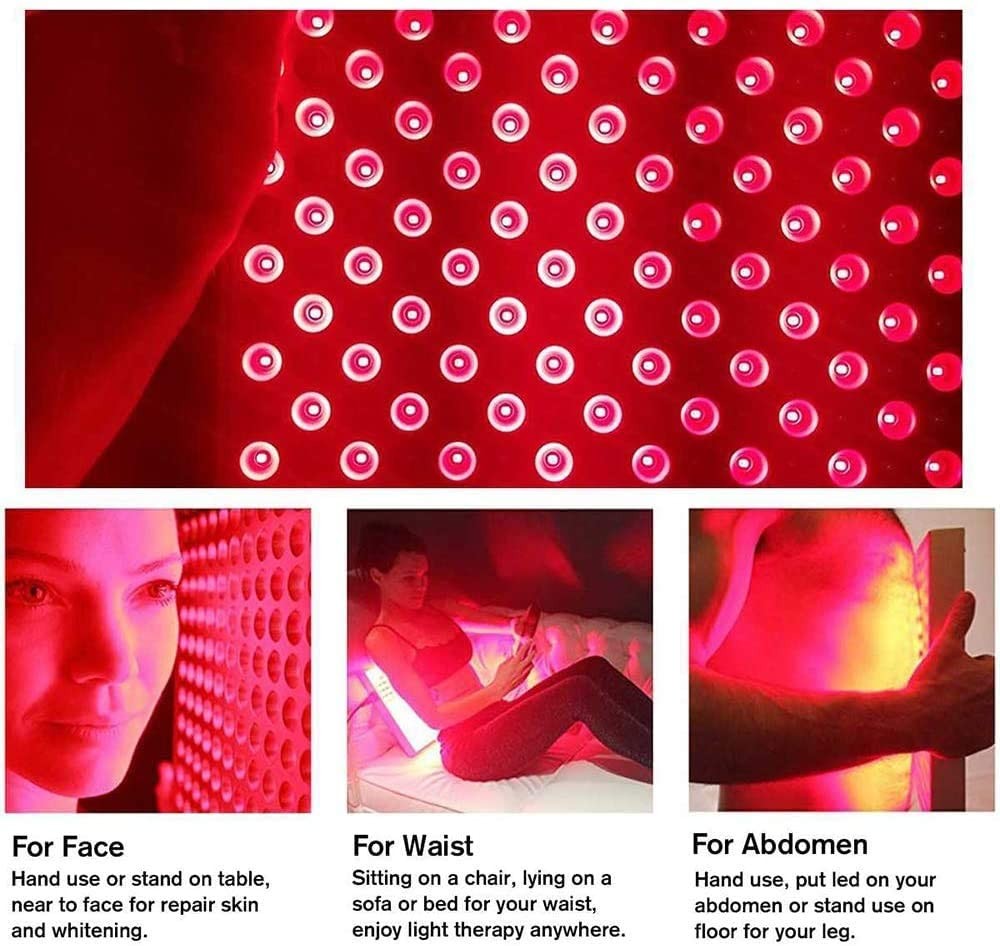 45W Red LED Light Therapy Panel, Deep Red 660nm and Near Infrared 850nm LED Light Therapy 