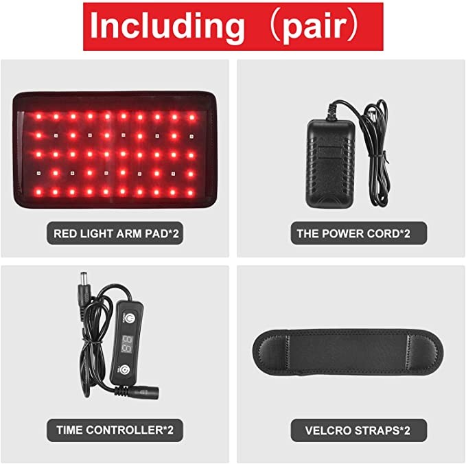 Red Light Belt,LED Infrared Pad for Pain Relief,Flexible Red Light Arm Wrap, 660nm and 850nm Red Light Wavelength Wearable Device(Pair)