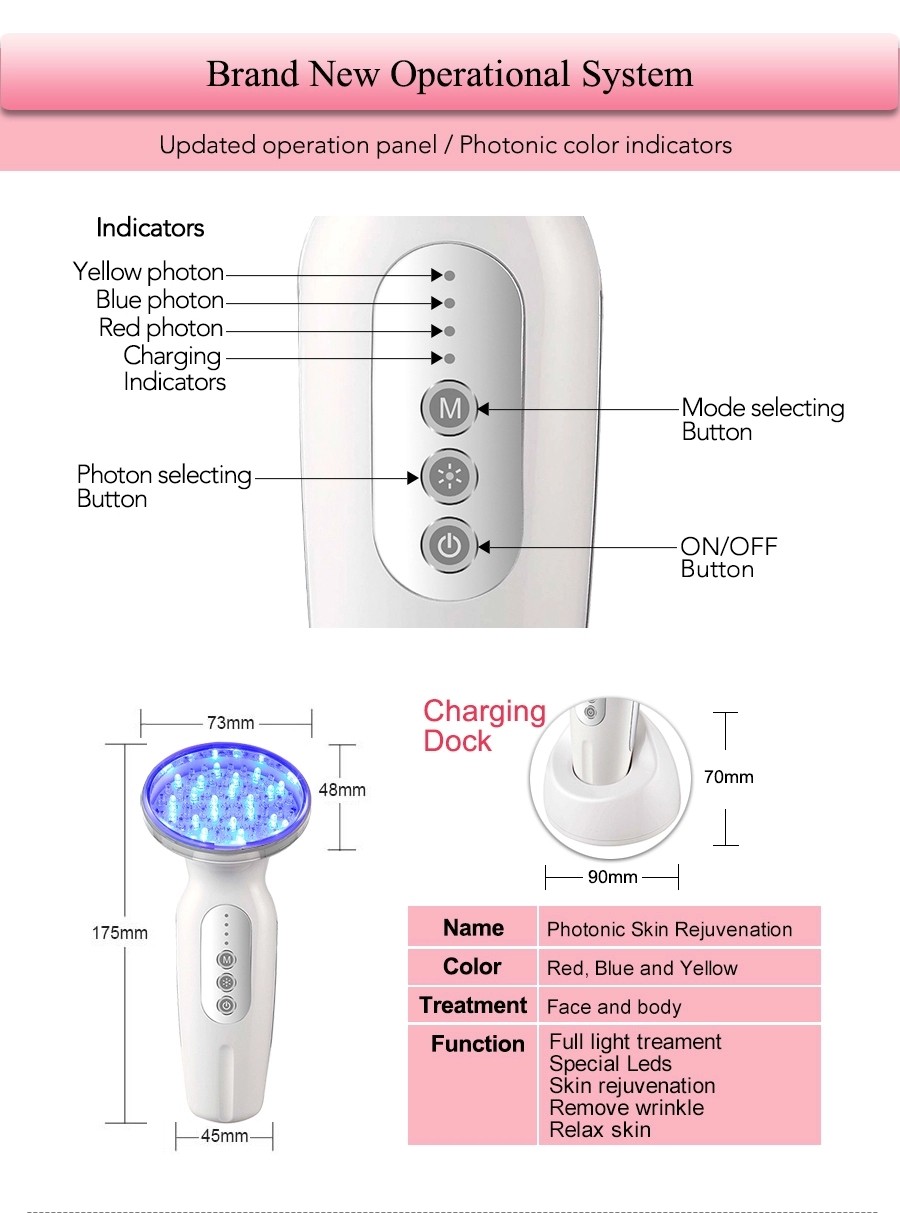 anti wrinkle products new led light skin rejuvenation ultrasonic face pore cleaner best selling beauty 